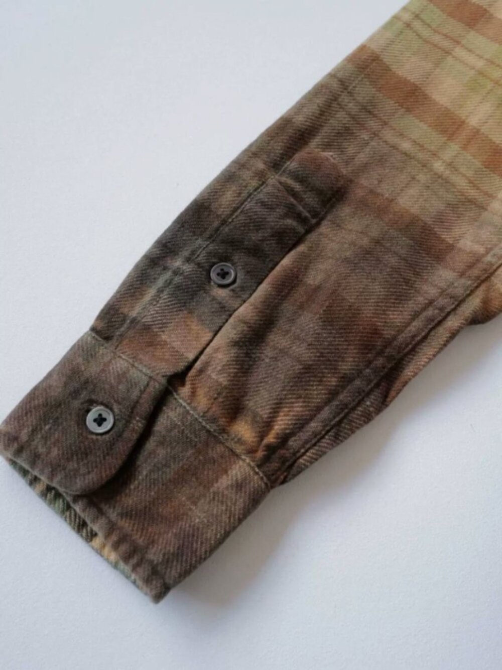 NWT R13 Draped Front Shirt - Khaki to Brown Ombre Plaid - Picture 10 of 11